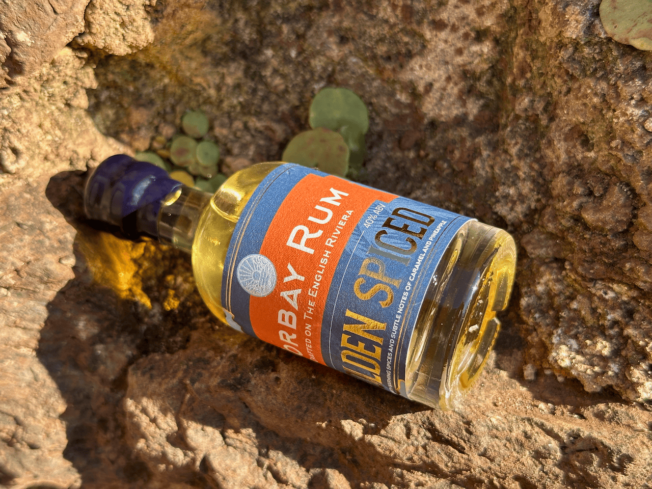 Torbay Rum Golden Spiced rum mini on the rocks at Torre Abbey
