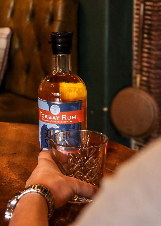 Torbay Rum Golden Spiced Rum served with ginger beer over ice